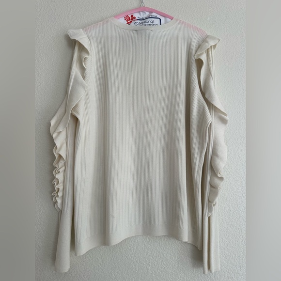 Express Cream Ribbed Sweater - Picture 2 of 3